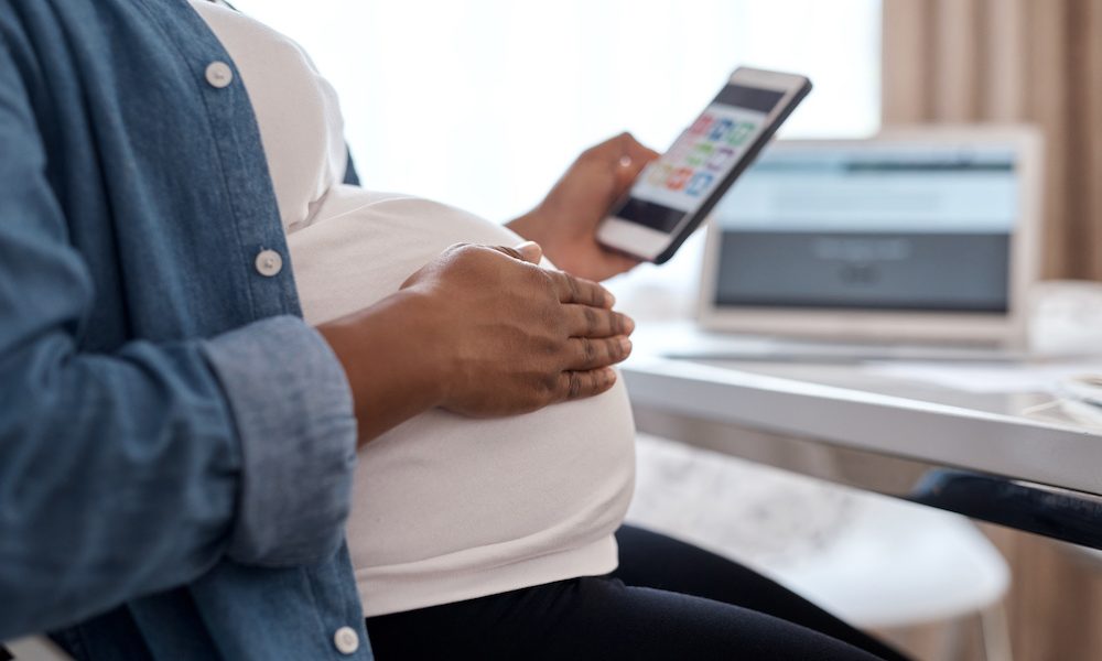 This app has helped me so much through my pregnancy journey. Cropped shot of a pregnant woman using her cellphone while sitting at home. Partnership sets out to improve AI-driven pregnancy support