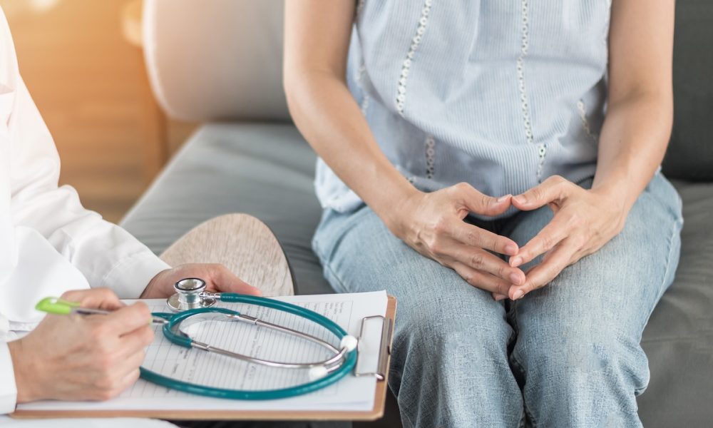Doctor or psychiatrist consulting and diagnostic examining stressful woman patient on obstetric – gynecological female illness, or mental health in medical clinic or hospital healthcare service center AI helps to identify new links between the pill and lower ovarian cancer risk